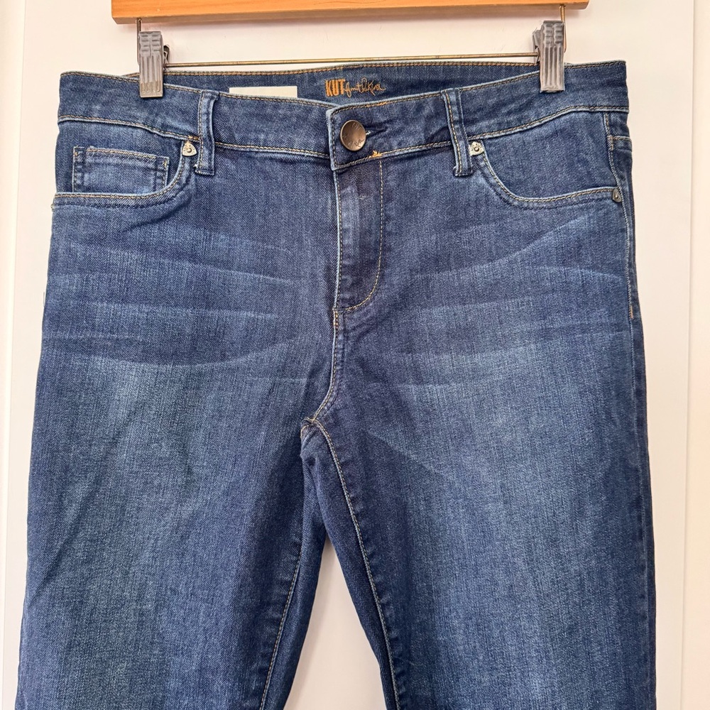 KUT from the Kloth Farrah Baby Bootcut Jeans - Size 10 EUC medium to dark wash - Picture 5 of 8